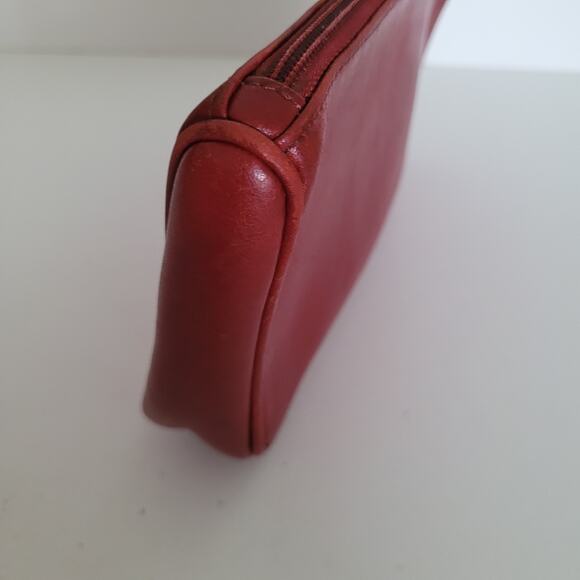 Vintage Coach Chunky Case Red Leather Wallet Cosmetic Pouch Small Good Condition - Picture 8 of 13